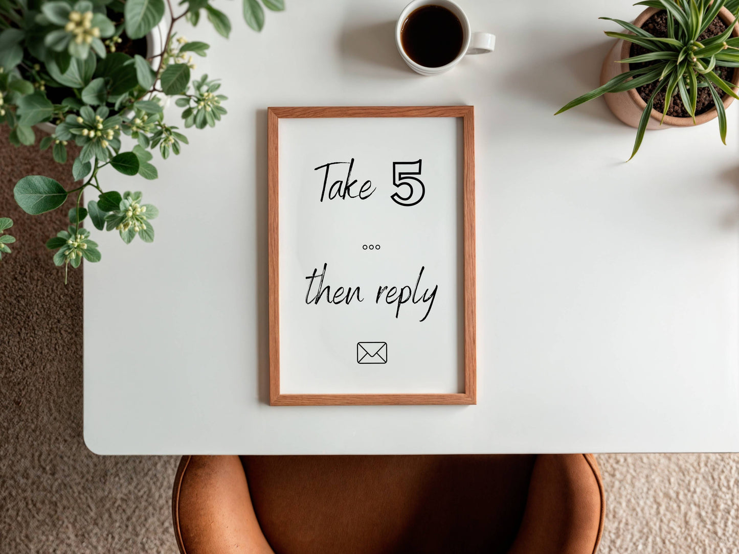 Take 5 then Reply, Home or Office Decor Print, Digital Download